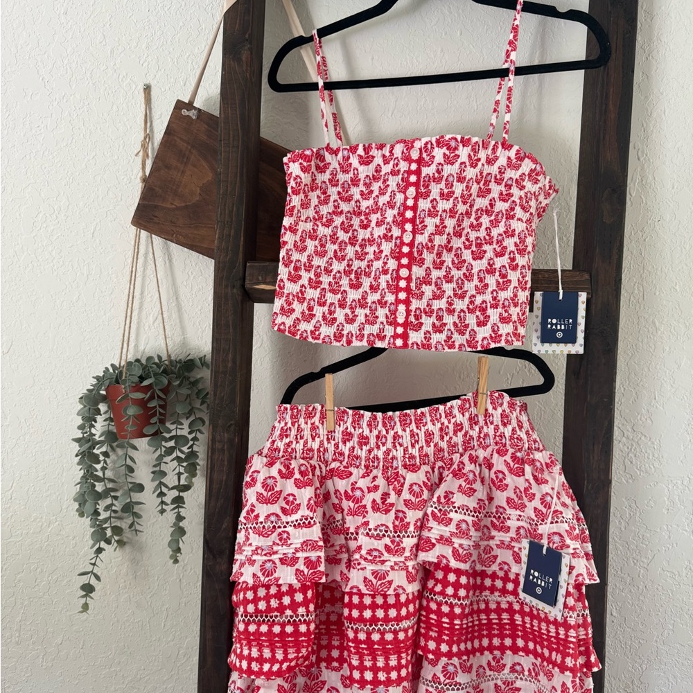 Roller Rabbit x Target 2 Piece Set Red/White Floral | M | NWT